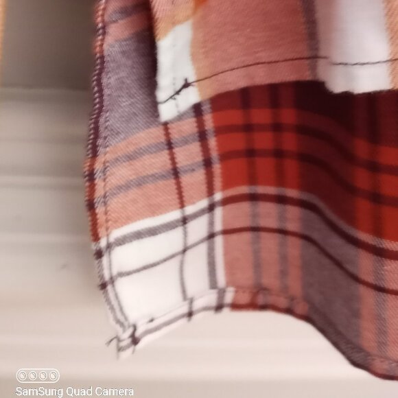 'CATO' NWT Plaid Shirt Size XL Burnt Orange/White, etc 100%Cotton - Picture 10 of 13